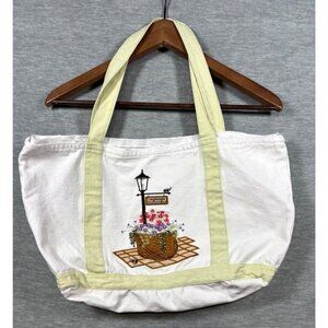Langaberger Homestead Embroidered Canvas Tote Bag With Floral Lamp Post Design